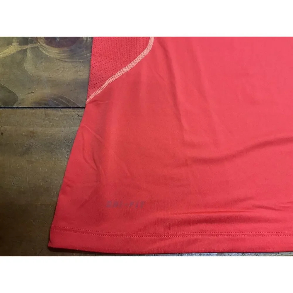 Nike Pro Combat Fitted Men's Size Large Orange Activewear Top Shirt - Picture 6 of 11